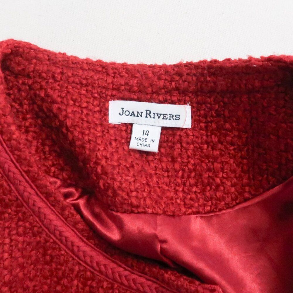 Joan Rivers Red Chanelesque Jacket Size 14 - Picture 3 of 11